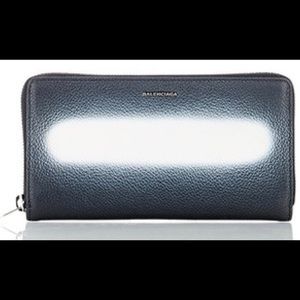 Balenciaga black zip around wallet AUTHENTIC